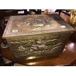 BRASS EMBOSSED LOG BOX