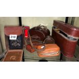 GENTLEMAN'S TRAVELLING VANITY SET, VINTAGE VOIGHTLANDER CAMERA,