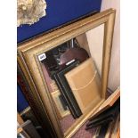 GILT FRAMED MIRROR AND ONE OTHER