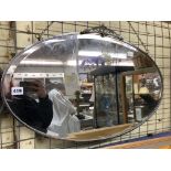 TWO ART DECO STYLE OVAL MIRRORS
