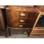 MAHOGANY FAUX DRAWER FRONTED CABINET WITH MILITARY BRASS HANDLES
