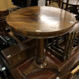 WILLIAM IV ROSEWOOD PEDESTAL TABLE ON CONCAVE TRIFORM BASE