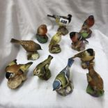 ELEVEN ROYAL WORCESTER BIRD FIGURE GROUPS