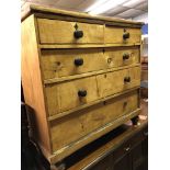 VICTORIAN PINE TWO OVER THREE DRAWER CHEST