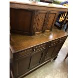 OAK LINENFOLD CARVED COURT CUPBOARD