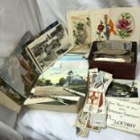 SELECTION OF CIGARETTE CARDS AND SILK AND OTHER POSTCARDS