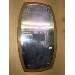 TEAK FRAMED OVOID MIRROR