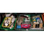 GREEN CRATE CONTAINING WELDING RELATED PLUMBING TOOLS, PRIMUS, PTF TAPE, YORKSHIRE FITTINGS,