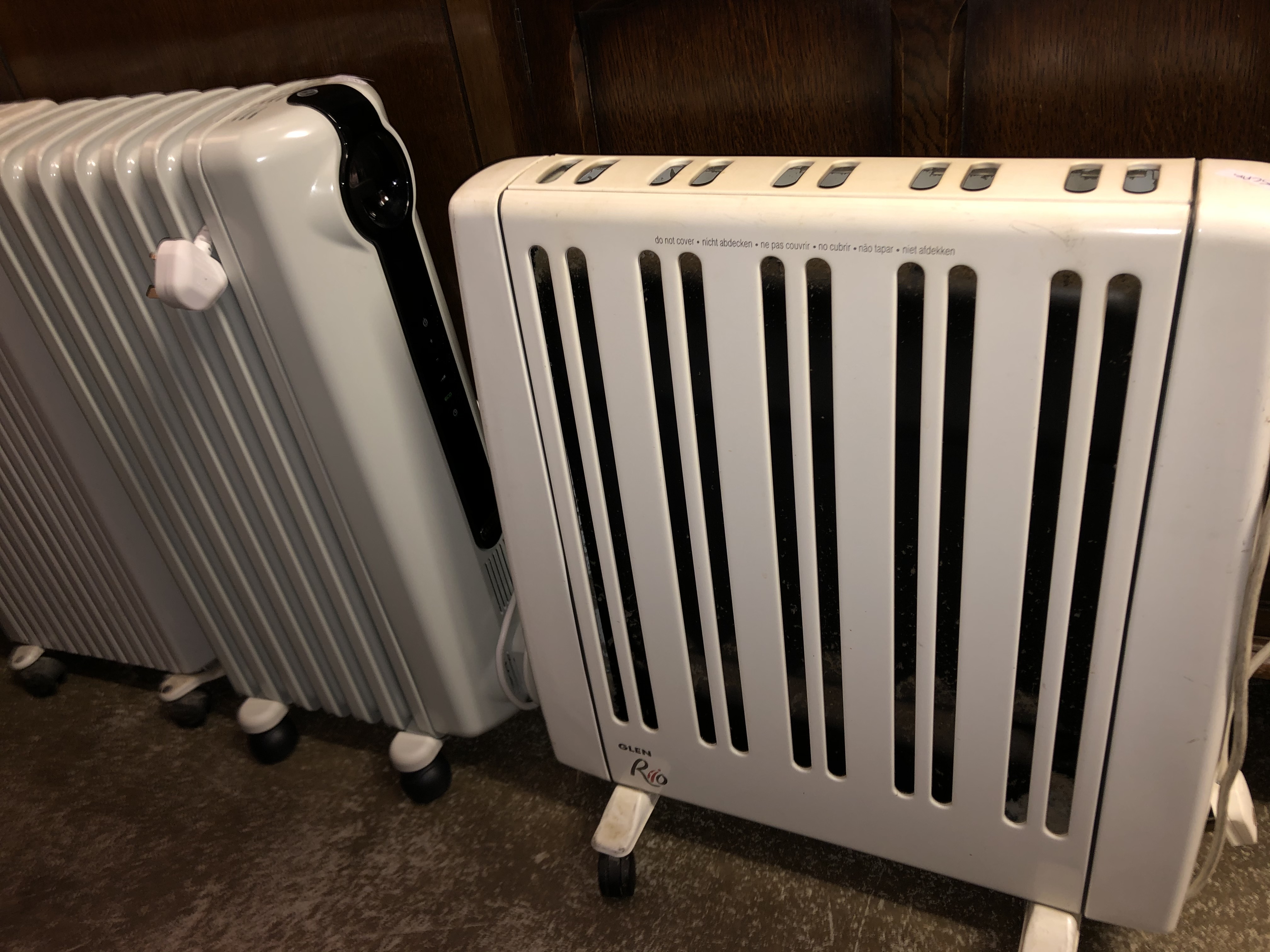 TWO MOBILE ELECTRIC HEATERS