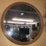 TEAK FRAMED CIRCULAR MIRROR