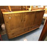 ERCOL LIGHT ELM MOBILE SIDE CABINET