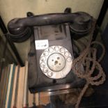 OLD STYLE BLACK BAKELITE TELEPHONE