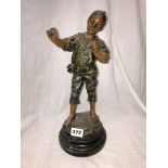 FRENCH SPELTER FIGURE ENTITLED 'PREMIER CIGARE'