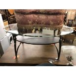 GLASS OVAL TOPPED COFFEE TABLE