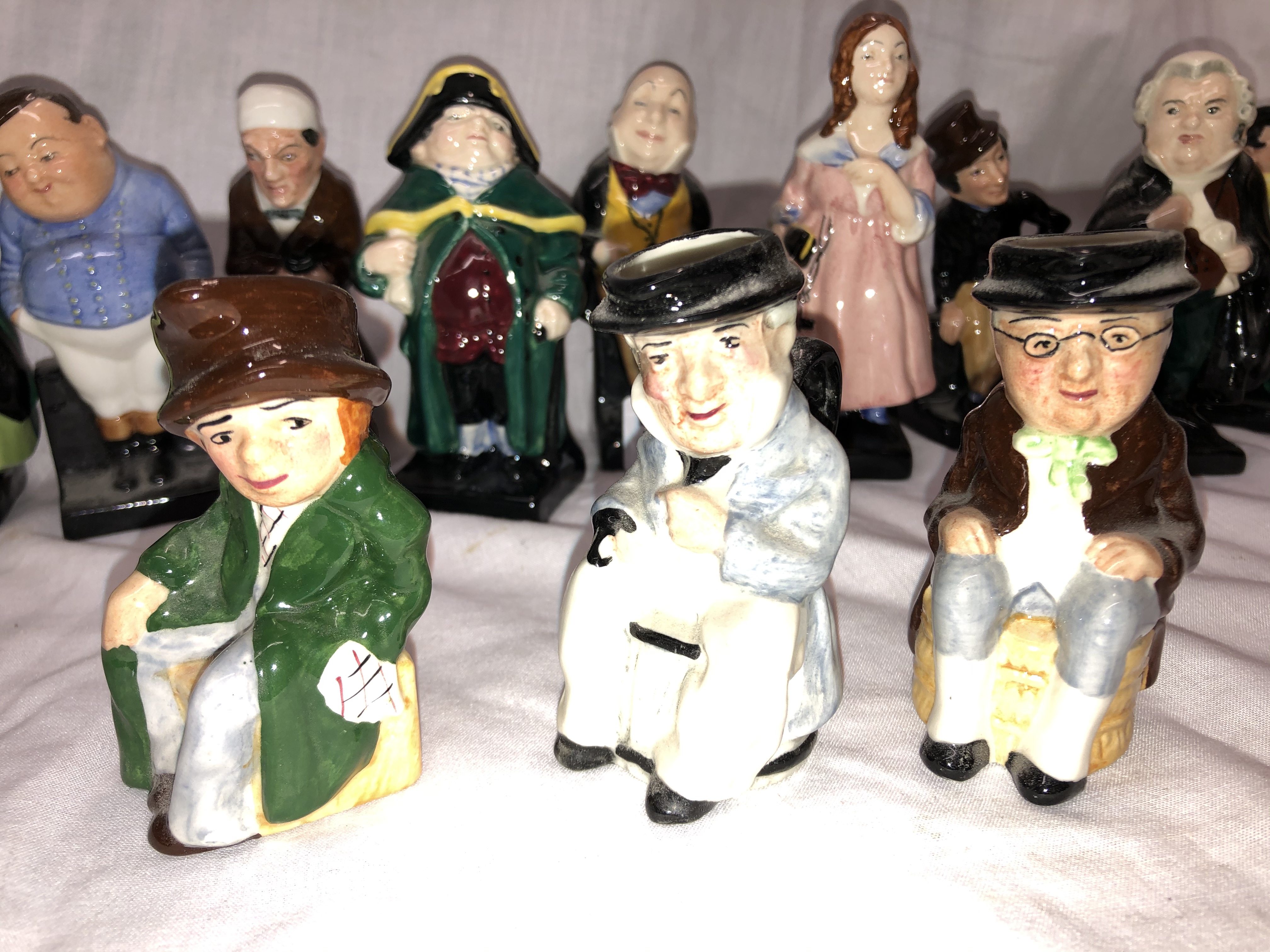 ROYAL DOULTON DICKENSIAN FIGURE SERIES (9) AND THREE ARTONE DICKENS CHARACTER JUGS - Image 4 of 7