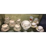 INDIAN TREE PATTERN TEACUPS AND SAUCERS AND ROYAL WORCESTER EVESHAM PATTERNED WARES
