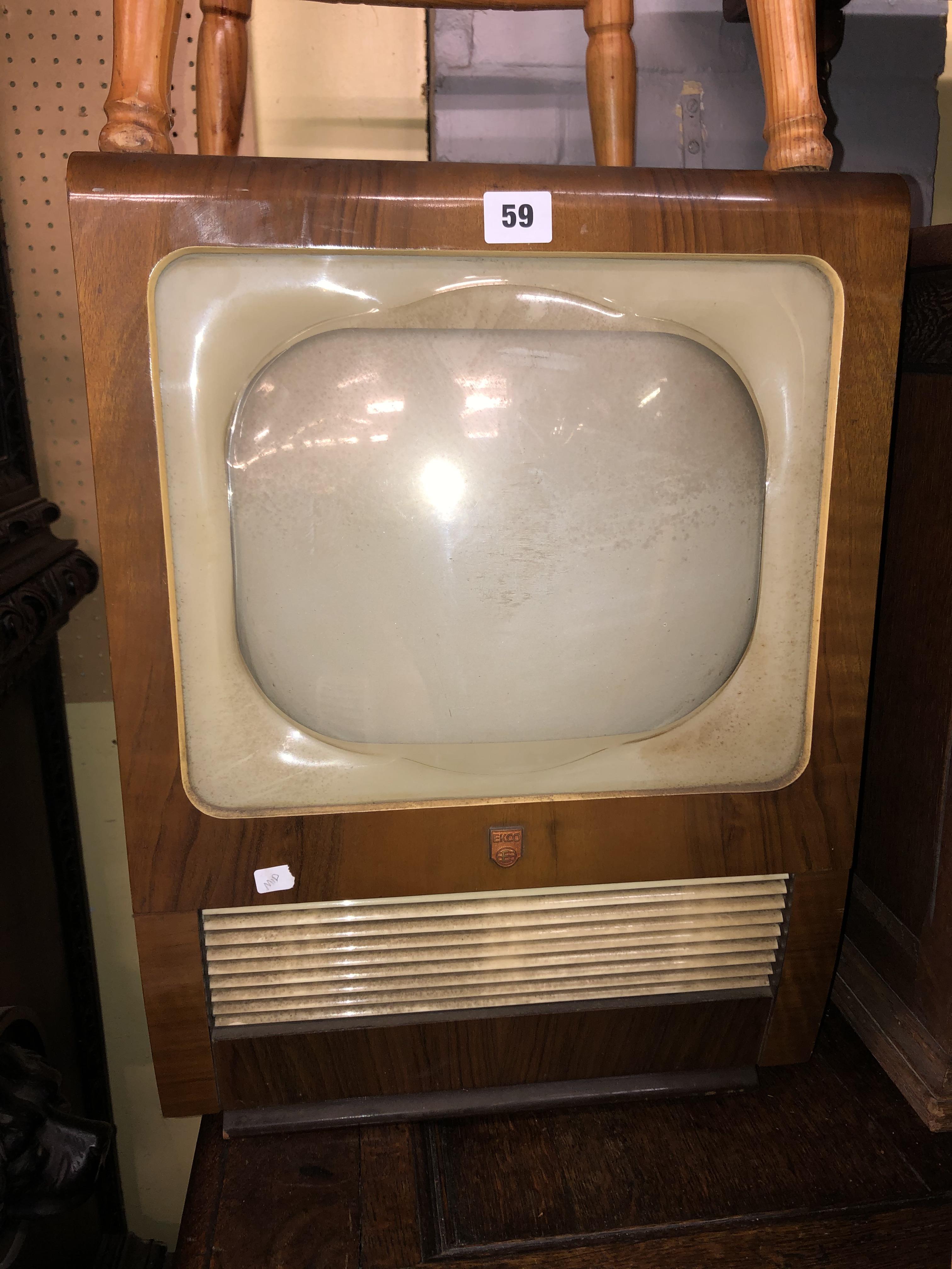 1950S EKCO WALNUT CASED TELEVISION