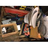 CARTON CONTAINING WIRE BRUSHES, BOLSTER CHISELS, HACKSAW BLADES, CUTTING DISKS,