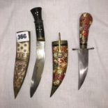 TWO DECORATIVE INDIAN DAGGERS