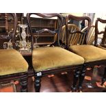 HARLEQUIN SET OF FOUR ROSEWOOD KIDNEY BACKED WILLIAM IV DINING CHAIRS AND TWO LATER VICTORIAN