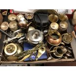 CARTON CONTAINING METALWARES INCLUDING COPPER JUGS, PLATED TANKARDS,