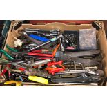 BOX OF DOUBLE ENDED SPANNERS, WRENCHES, ALLEN KEYS,