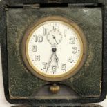 CASED EIGHT DAY TRAVELLING CLOCK