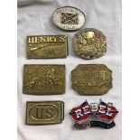 CONFEDERACY AND US WESTERN RELATED METAL BELT BUCKLES