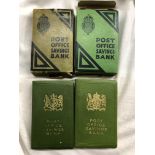 TWO BOXED VINTAGE POST OFFICE SAVINGS BANKS