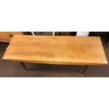 1960S TEAK OBLONG COFFEE TABLE GORDON RUSSELL OF BROADWAY LABEL TO UNDERSIDE 40CM H X 121CM W X