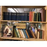 TWO SHELVES OF VARIOUS BOOKS INCLUDING DICKENS NOVELS, CHILDRENS LITERATURE, DOCTOR DOOLITTLE,