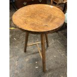 19TH CENTURY PITCH PINE CRICKET TABLE 76CM H X 42CM W