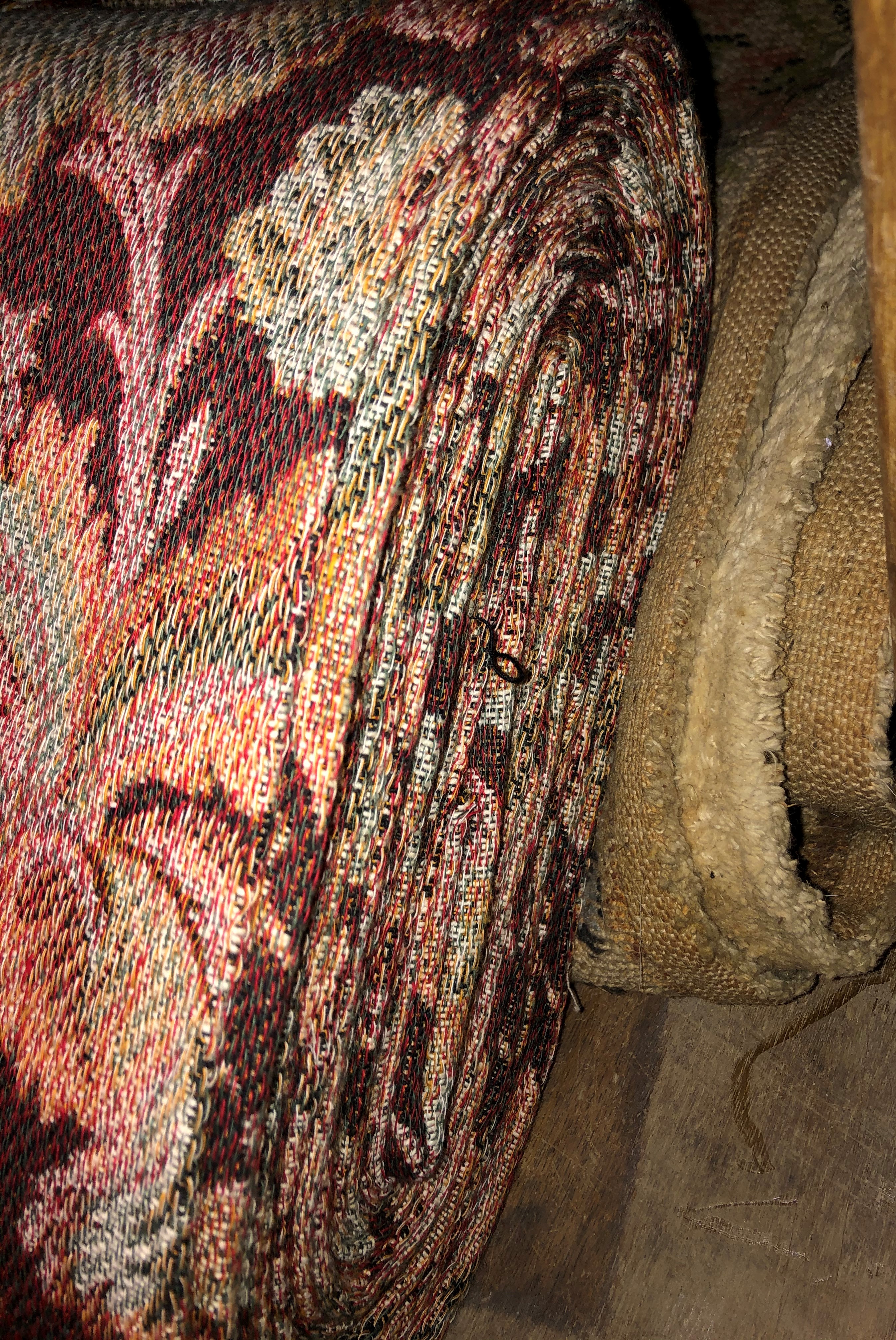 BOLT OF FLORAL FABRIC AND A RUG - Image 2 of 2