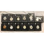 HERITAGE POCKET WATCH COLLECTION (TWELVE) BY ATLAS INCLUDING FULL AND HALF HUNTER AND SKELETON BACK