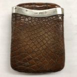 SILVER MOUNTED LEATHER CIGAR CASE