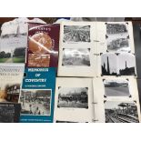A4 BINDERS OF PHOTOGRAPHIC HISTORY OF COVENTRY FROM 1960S AND SOME PICTURE POSTCARDS AND COVENTRY