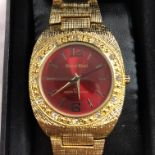 GENTLEMANS GIANNI RICCI RED DIAL DRESS WATCH