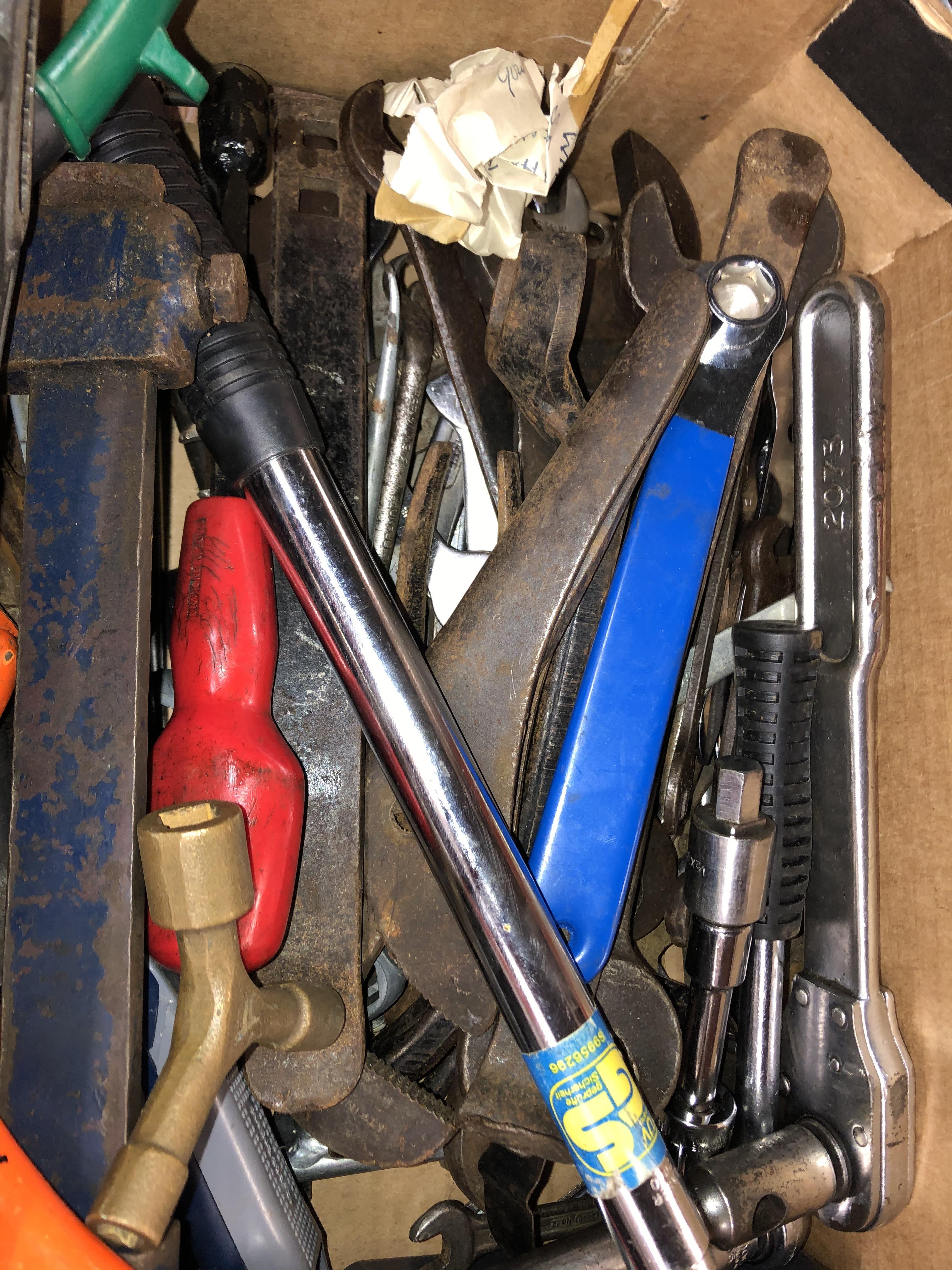 BOX OF DOUBLE ENDED SPANNERS, WRENCHES, ALLEN KEYS, - Image 3 of 4