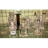 SELECTION OF SMALL GLASS CANDLESTICKS,
