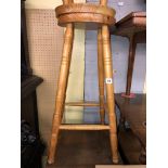 PAIR OF PINE KITCHEN HIGH STOOLS