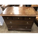 STAG MINSTREL MAHOGANY THREE OVER TWO DRAWER CHEST 69CM H X 80CM W X 46CM D