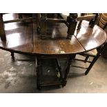 LATE 17TH CENTURY OAK OVAL GATELEG TABLE 150CM X 116CM X 74CM APPROX