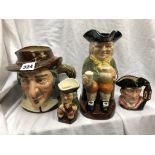 ROYAL DOULTON IZAAK WALTON CHARACTER JUG, ROYAL DOULTON HAPPY JOHN TOBY JUG,