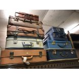 SELECTION OF VINTAGE ANTLER AND OTHER MID 20TH CENTURY SUITCASES