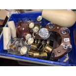 CONTENTS OF CRATE INCLUDING DECANTER CAROUSEL, NAPKIN RINGS,