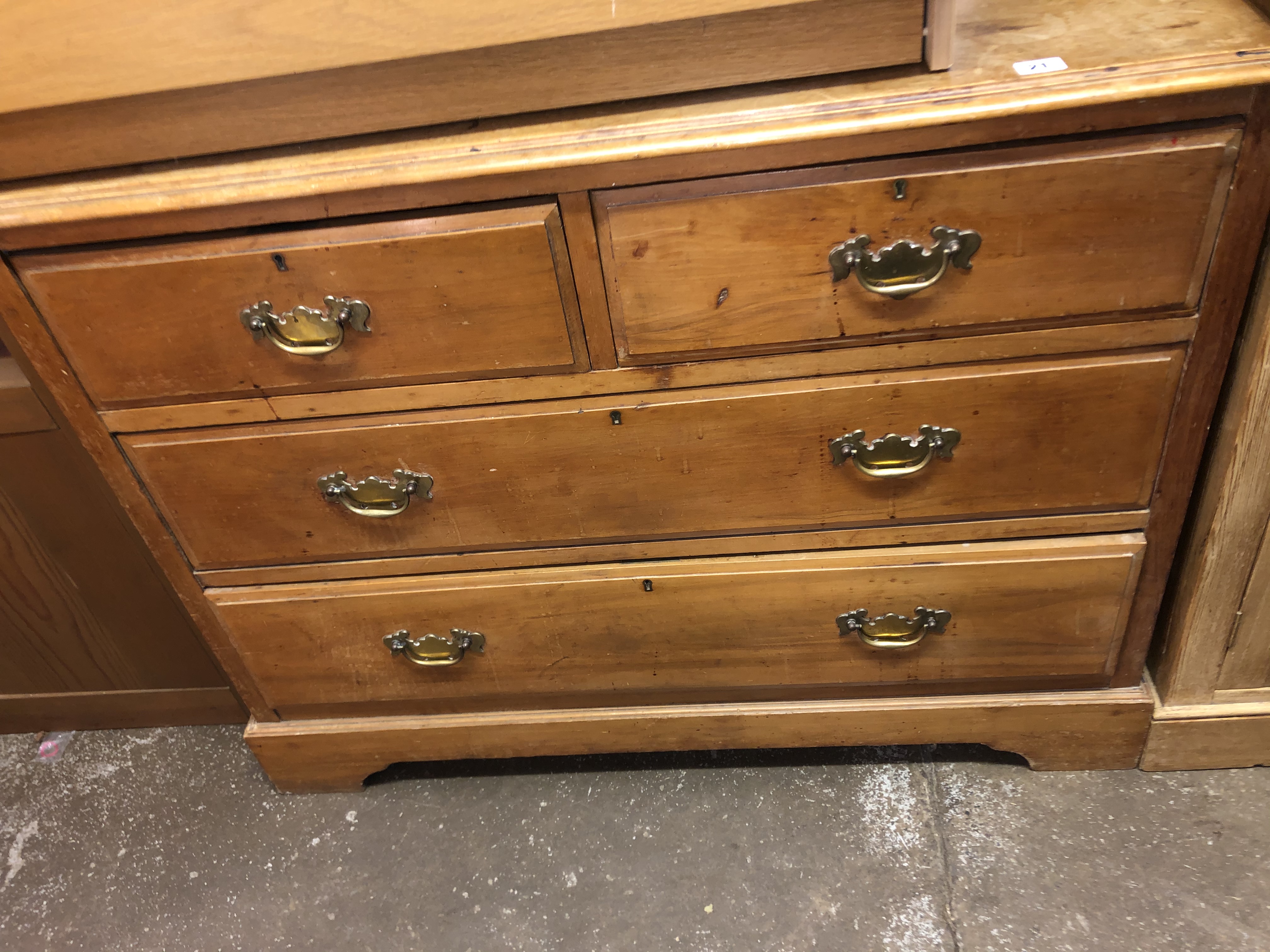 EDWARDIAN SATIN WALNUT TWO OVER TWO DRAWER CHEST W107CM X D50CM X H84CM - Image 2 of 3