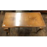 WALNUT OBLONG CABRIOLE LEG COFFEE TABLE