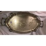EPNS TWIN HANDLED SERPENTINE TRAY