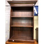 MAHOGANY DWARF BOOKCASE WITH MOULDED DENTIL FRIEZE 75CM X 29CM X 105CM