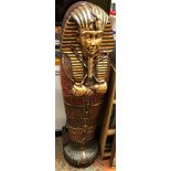 EGYPTIAN MUMMY SARCOPHAGUS STORAGE CABINET 125CM TALL 30CM WIDE APPROX